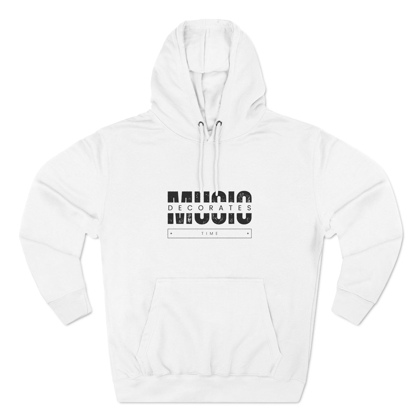 Music Decorates Time - Premium White Hoodie